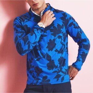 G/FORE Tonal Floral Luxe Quarter Zip Mid Layer Pullover Sweatshirt Medium New